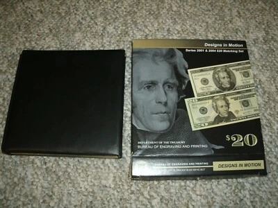 DESIGNS IN MOTION Series 2001 & 2004 $20 Matching Set BEP - Image 1 of 4