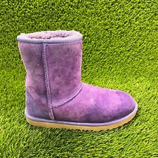 UGG Classic Short II Girls Size 6Y Purple Athletic Suede Boots Shoes 1017703K