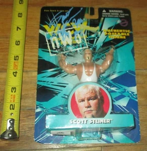WCW OSFT Scott Steiner mini figura de lucha libre WWF WWE NUEVOW autógrafo firmado certificado de autenticidad - Imagen 1 de 5