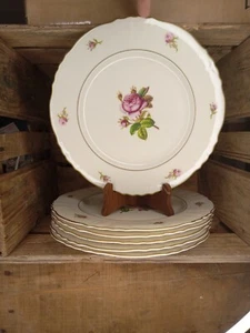 6 Syracuse China Federal Shape Victoria Rose Dinner Plates (3) 10 1/2 “ (5) 10 “ - Picture 1 of 7