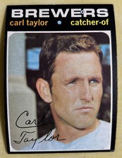 1971 Topps Carl Taylor Baseball Card 353 Brewers C-OF (Hit .348, 1969) GD/VG O/C