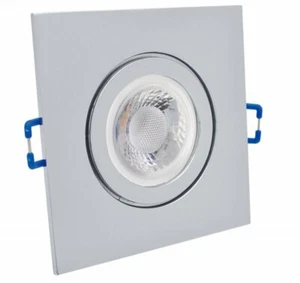 Einbaustrahler mit 5W LED Modul dimmbar Einbauspot 4-eckig chrom schwenkbar ET30 - Bild 1 von 4