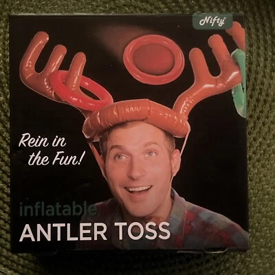 Inflatable Antler Toss Holiday Cheer Family Party Game Gag Gift White Elephant  Foto 1 de 2
