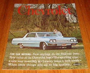 Original 1964 Chevrolet Full Size Car Deluxe Sales Brochure Impala SS Bel Air - Picture 1 of 2