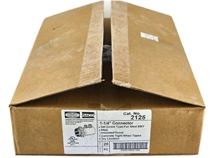 NEW Hubbell Raco 2125 1-1/4" EMT Set-Screw Connector, Insulated ( Box of 20 ) - Picture 1 of 3