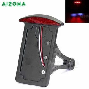 Motorcycle Side Mount License Plate Frame Bracket LED Tail Light For Harley - Picture 1 of 12