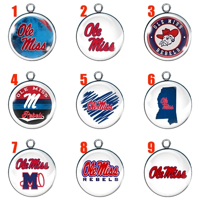 Dijes de cabujón de vidrio Ole Miss Foto 1 de 4