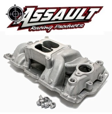 55-86 SBC Chevy Aluminum Performer Dual Plane RPM Air Gap Intake 350 400 - Image 1 of 3