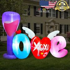 7ft Tall Inflatable Valentine Love Letters Decoration, LED Lighted Decor 