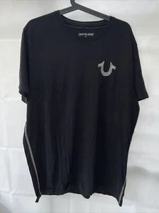 Camiseta True Religion Para Hombre Negra 2XL Mangas Cortas Top Grande Logo Camiseta Algodón - Imagen 1 de 4