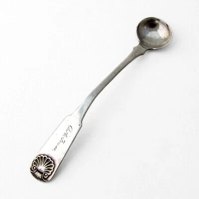 Fiddle Shell Mustard Ladle Ebed Whiton Coin Silver Mono - Image 1 of 4