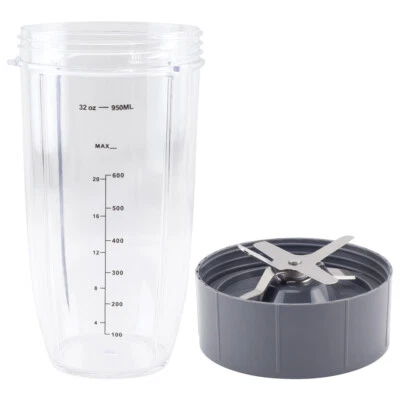32 oz Cup and Extractor Blade for NutriBullet 600W 900W NB-101B NB-101S NB-201 - Image 1 of 4