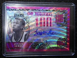 2022 Blattmetall Basketball Justin Lewis - rosa Preis "SO GELD" Auto #'d 12/20 - Bild 1 von 2