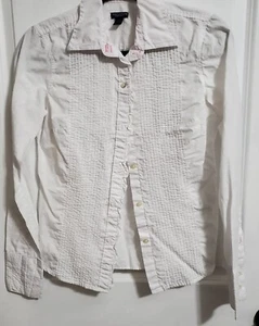 American Eagle Outfitters große Smoking-Stil Bluse Damen weiß Knopfleiste - Bild 1 von 7