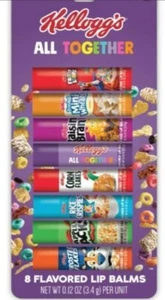 Paquete de 8 Paquete de Desayuno KELLOGGS Bálsamos Labiales Surtido Sabores Favoritos de Cereales - Imagen 1 de 1