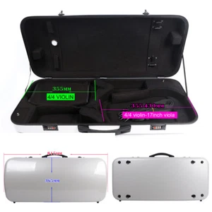 Estuche de viola de violín doble de fibra de carbono para violín de 4/4/viola de 15-17 pulgadas ajustable - Imagen 1 de 9