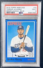 2019 Topps Heritage Minor League Yordan Alvarez Blue Parallel /99 #59 PSA 9