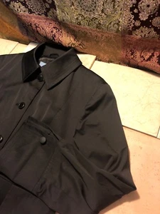 Nine West Women’s Sz Medium M Black Trench Coat Collar RN 54163 Buttons - Picture 1 of 10