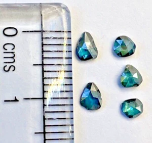5 Pcs x 0.71 Ct. Blue Color.. Pear Shape.. Rose Cut.. Natural Diamonds - Picture 1 of 9