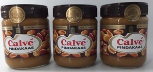 (16,18 EUR/kg) 3x 350g Mantequilla de Maní Calvé Pindakaas Original Holanda - Imagen 1 de 4
