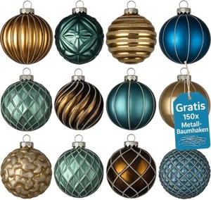 Weihnachtskugeln 12er Set Glas Christbaumkugeln Christbaumschmuck Kugeln J8 - Bild 1 von 11