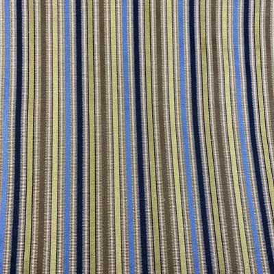 Tela de tapicería a rayas Mill Creek neutra verde oliva azul marino Eclat monzón 1 yarda Foto 1 de 4