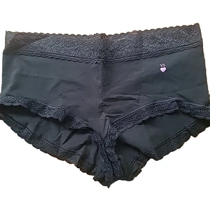 2015 vintage victoria's secret cotton boyshort  panties large black - Picture 1 of 3