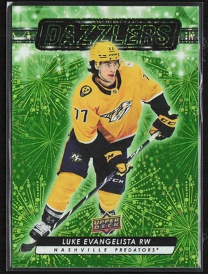 Luke Evangelista 2023-24 Upper Deck Dazzlers Green #DZ-54 Nashville Predators - Image 1 of 2