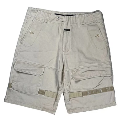 Pantalones Cortos De Colección Marithe Francois Girbaud Caqui 36 x 12 Cinta de Transbordador Correa Jean Suelto Foto 1 de 4