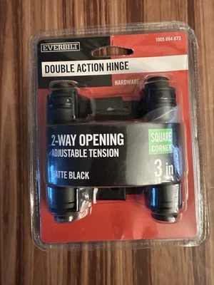 Everbilt 3 in. Square Radius Stainless Steel Double Action Hinge Matte Black - Image 1 of 4