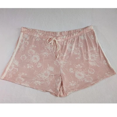 Pantalones Cortos Lucky Brand Para Mujer 3X Rosa Blanco Floral Suave Pijama Cordón Foto 1 de 4