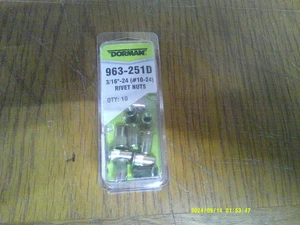 Dorman 963-251D 3/16" - 24 (#10-24) Rivet Nuts, 10 Per Package - Picture 1 of 1
