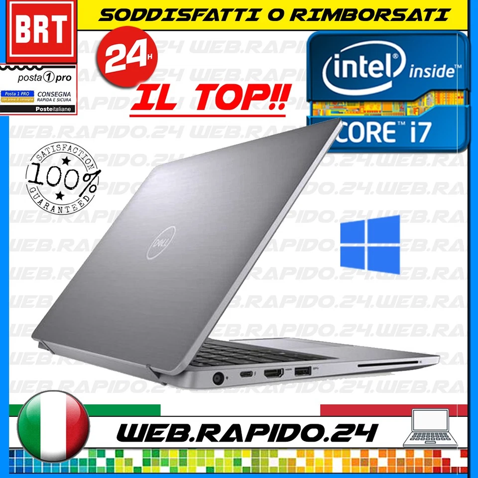 NOTEBOOK DELL LATITUDE 7400 14" INTEL I7-8665U RAM 16GB SSD 512GB WEBCAM WIN11 - Immagine 1 di 4