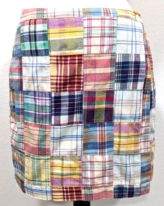 RALPH LAUREN SPORT Women's size 6 MADRAS PATCHWORK Skirt Vintage 90s Cotton EUC* - Picture 1 of 11
