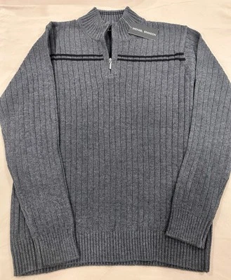 NWT Michael Brandon Men’s Gray Qtr Zip Sweater - Image 1 of 4