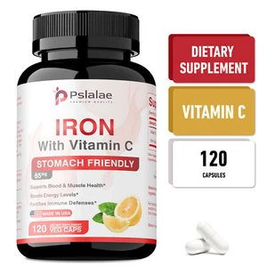 Iron with Vitamin C Capsules- Hemoglobin Formation, Relieve Anemia, Anti-fatigue - Imagen 1 de 12
