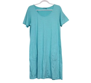 Fresh Produce Dress Size Medium Blue Striped Beach Coastal Resortwear Cotton - Picture 1 of 13