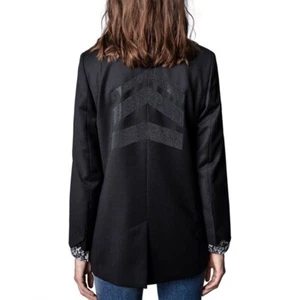 NUEVO CON ETIQUETAS $578 ZADIG & VOLTAIRE Viva Ejército Chaleco Lana Blazer Chaqueta TALLA 38 - Imagen 1 de 7