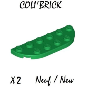 Lego 18980 - 2x Plate round corner 2x6 double - Vert / Green - NEW - Imagen 1 de 1
