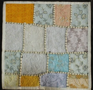 Tapiz indio vintage hecho a mano para decoración del hogar 16x16 pulgadas - Imagen 1 de 7