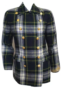 Vintage RALPH LAUREN COLLECTION Plaid DOUBLE-BREASTED Union Made Blazer Jacket 6 - Picture 1 of 11