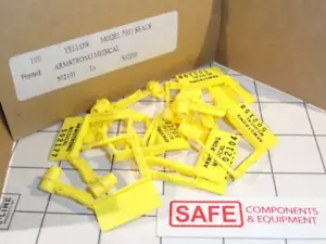 Sellos de seguridad 7001 (100) numerados etiqueta médica amarilla candado de fácil clic X33-11 - Imagen 1 de 2