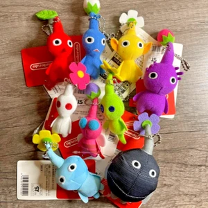 Complete Set of 9 Pikmin Mascot Plush Keychains Nintendo Official As a Gift - Picture 1 of 2