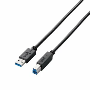 ELECOM USB cable USB3.0 A-B type Standard 0.5m black USB3-AB05BK Japan - Picture 1 of 3