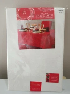  Damask Tablecloth Oblong  60 X 104”  Seats 8-10 New Sold White - Picture 1 of 4