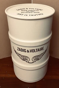 ZADIG & VOLTAIRE Deko Fass Metall 60L Beige Matt Industrie Aufbewahrung - Bild 1 von 9