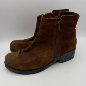 Botines Naot Gamuza Cuero Marrón Tacón Bloque Cremallera Comodidad EU 42 US 11 - Imagen 1 de 10