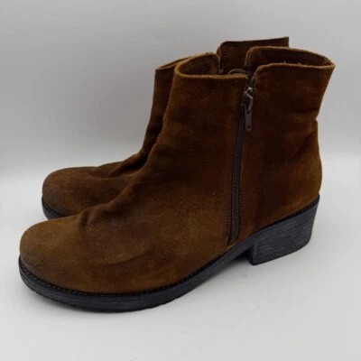 Naot Botines de Gamuza Cuero Marrón Tacón Bloque Cremallera Comodidad EU 42 US 11 Foto 1 de 4