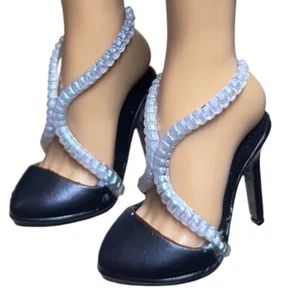 Arco Iris Alta Visión Tiara Canción Real Tres Muñecas Conjunto Zapatos Plateado Negro Tacones - Imagen 1 de 6