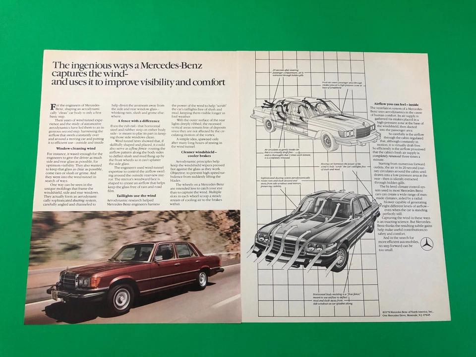 1978 MERCEDES BENZ ORIGINAL VINTAGE PRINT AD ADVERTISEMENT 2 PAGE - Image 1 of 1
